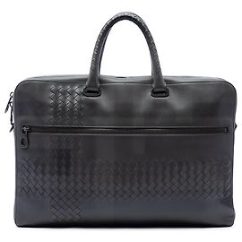 Mala de negócios Bottega Veneta em Nappa cinza com acabamento Intrecciato