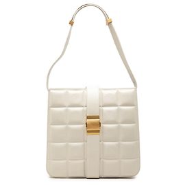 Borsa a tracolla Marie in nappa imbottita bianca Bottega Veneta
