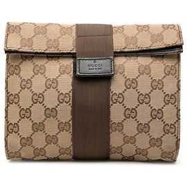 Clutch Gucci in tela GG beige