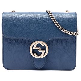 Gucci Blue Small Dollar Calfskin Interlocking G Crossbody