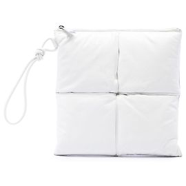 Pouch da polso quadrato Bottega Veneta in Nappa bianco Maxi Intrecciato imbottito