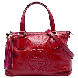 Gucci Red Small Patent Soho Working Satchel