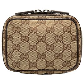 Necessaire Gucci em tela GG bege
