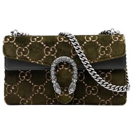 Gucci Green Medium GG Velvet Dionysus Crossbody
