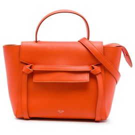 Céline Bolso cinturón Celine de piel de ternera micrograneada naranja