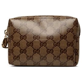Gucci Beige GG Crystal Cosmetic Pouch