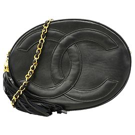 Bolso de hombro Chanel de piel de cordero negra
