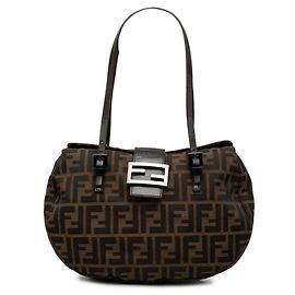 Borsa Tote Fendi Zucca Marrone in Pelle e Tela
