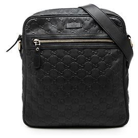 Gucci Guccissima Black Leather Shoulder Bag