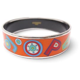 Hermès BRACCIALE HERMES TOHU BOHU 24 FAUBOURG 19.5 CM IN SMALTO & METALLO RODIATO