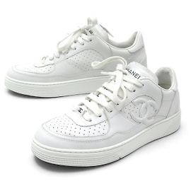 SNEAKERS CHANEL TENNIS TRAINER CC G45079 37 EM COURO