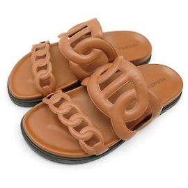 Hermès NUOVE SCARPE HERMES SANDALI EXTRA H222302Z 37 MULES GOLD CHAINE D'ANCRE