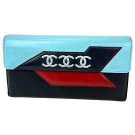 Carteira clutch longa Chanel Airline Triple CC Logo