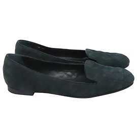 Zapatos planos Christian Dior Cannage Smoking en ante verde