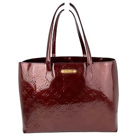 Sac Tote Louis Vuitton Wilshire MM Vernis Patent Leather Amarante