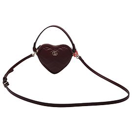 Borsa a mano Gucci Mini GG Marmont Heart in pelle Burgundy