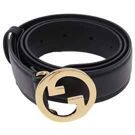 Cinto Gucci Blondie Interlocking-G em couro de bezerro preto