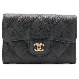 Tarjetero de piel Chanel Classic Flap