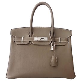 Hermès Birkin 30 Handtasche aus Togo-Leder Étoupe