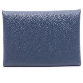 Hermès Hermes Calvi Duo Münzbeutel in Navy