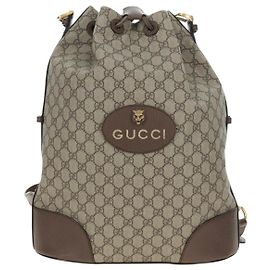 Gucci Neo Vintage Bucket Bag com Cordão GG Coated Canvas Large