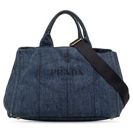 Borsa Prada Canapa in denim blu