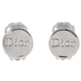 Christian Dior Vintage Logo Round Clip-On Metal