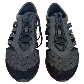 Y3 Zapatillas Y-3 Run Lattice de cuero y ante negras