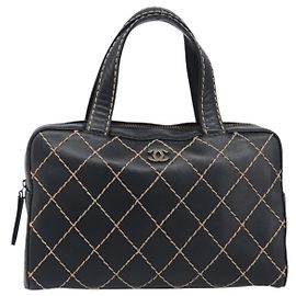 Chanel Surpique Boston Quilted Leather Large