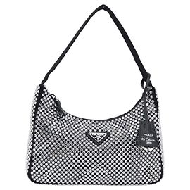 Prada Re-Edition 2000 Hobo Mini in raso con cristalli