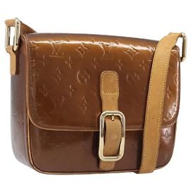 LOUIS VUITTON Monogram Vernis Christie GM Tasche Bronze M91107 LV Auth ka6649