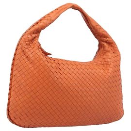 Borsa Hobo Bottega Veneta INTRECCIATO Pelle Orange Gold 115653 Auth BA15964V