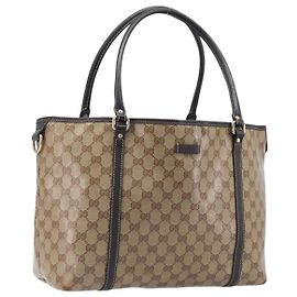 Bolso Tote GUCCI GG Crystal Outlet Beige Gold 265695 Auth ep16526A