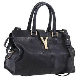 Autre Marque Saint Laurent Cavass Chic Mini Bag Leather 2way Black Gold 370699 Auth bs37674