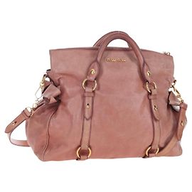 Borsa a mano Miu Miu in pelle 2way Pink Gold Auth 167669M