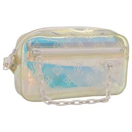 Borsa LOUIS VUITTON Monogram Prism Pochette Volga Silver M55261 LV Auth ka6566V