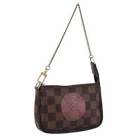 LOUIS VUITTON Damier Ebene T&B Mini Pochette Accessoires N58011 LV Auth bs37681