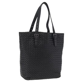Borsa Tote Bottega Veneta INTRECCIATO in pelle nera 270917 Auth BA15873