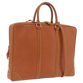 LOUIS VUITTON Epi Porte Documents Voyage Bag Zipangu Gold M54478 Auth 208878V