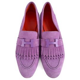 Hermès Royal Goatskin Suede Loafer 38 Violet Parm