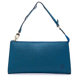 Borsa a tracolla Louis Vuitton Epi Pochette Accessoires Blu