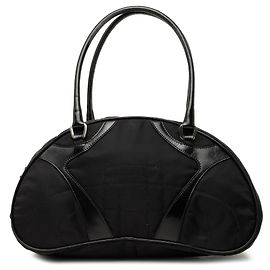 Borsa Bowler Prada Vitello Drive Trimmed Tessuto Nera