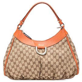Borsa a tracolla Gucci GG Canvas Abbey D Ring Beige