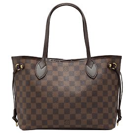 Borsa Tote Louis Vuitton Damier Ebene Neverfull PM Marrone