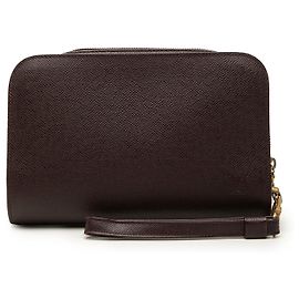 Borsa a pochette Louis Vuitton Taiga Pochette Baikal marrone