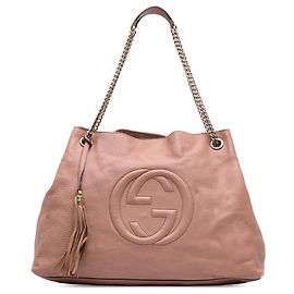 Borsa Tote Soho Chain Gucci Large in pelle di vitello rosa
