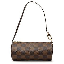 Bolso de mano Louis Vuitton Damier Ebene Papillon Pochette Marrón