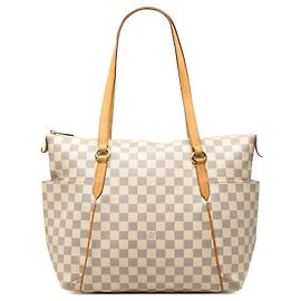 Borsa Tote Louis Vuitton Damier Azur Totally MM Bianca