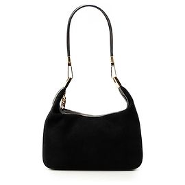 Gucci Schultertasche aus schwarzem Wildleder