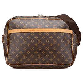 Borsa a tracolla Louis Vuitton Monogram Reporter GM Marrone